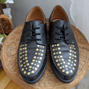 Call it Spring black & gold studs shoes size 7